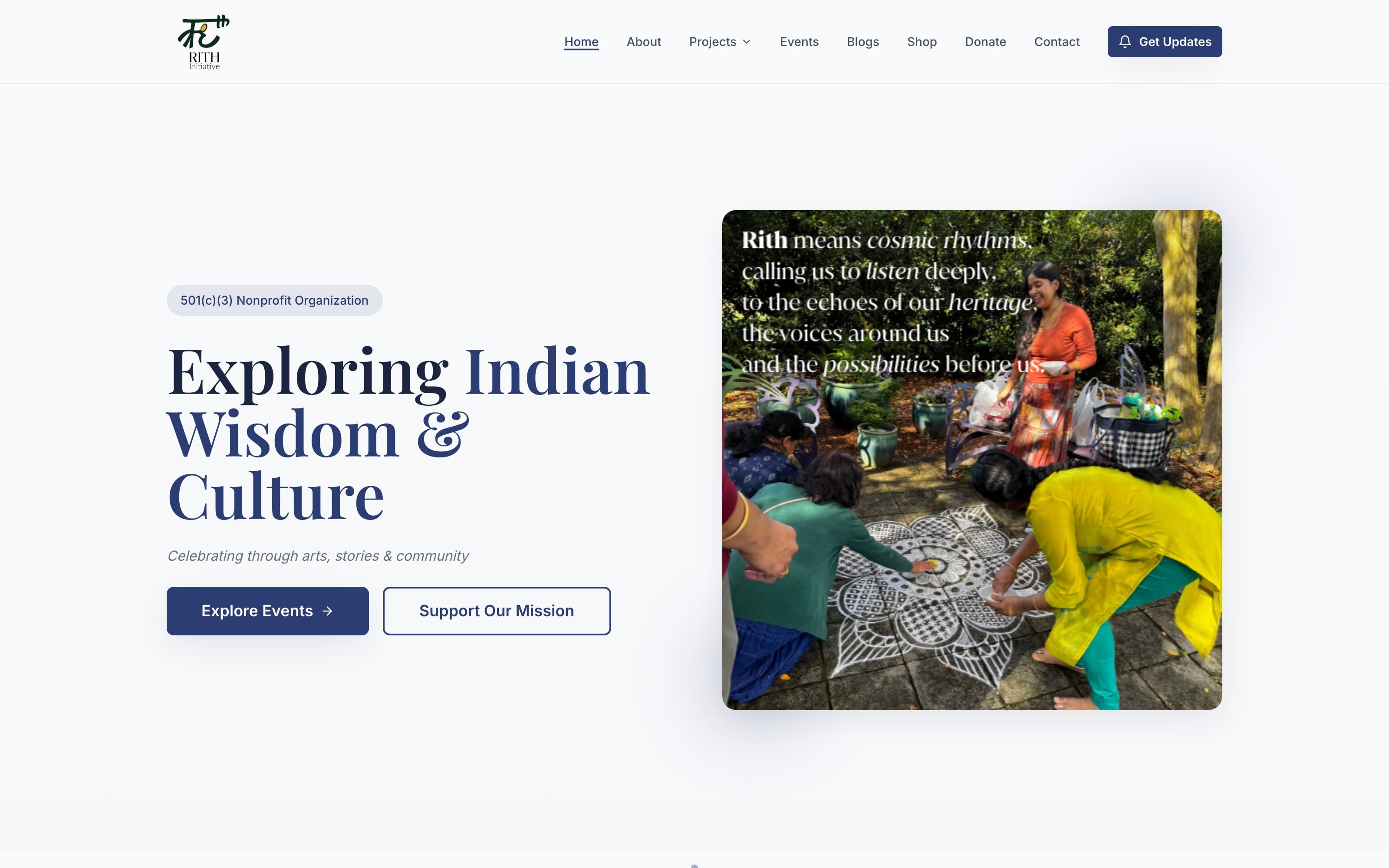 Screenshot of the Rith Initiative website by SummitPages
