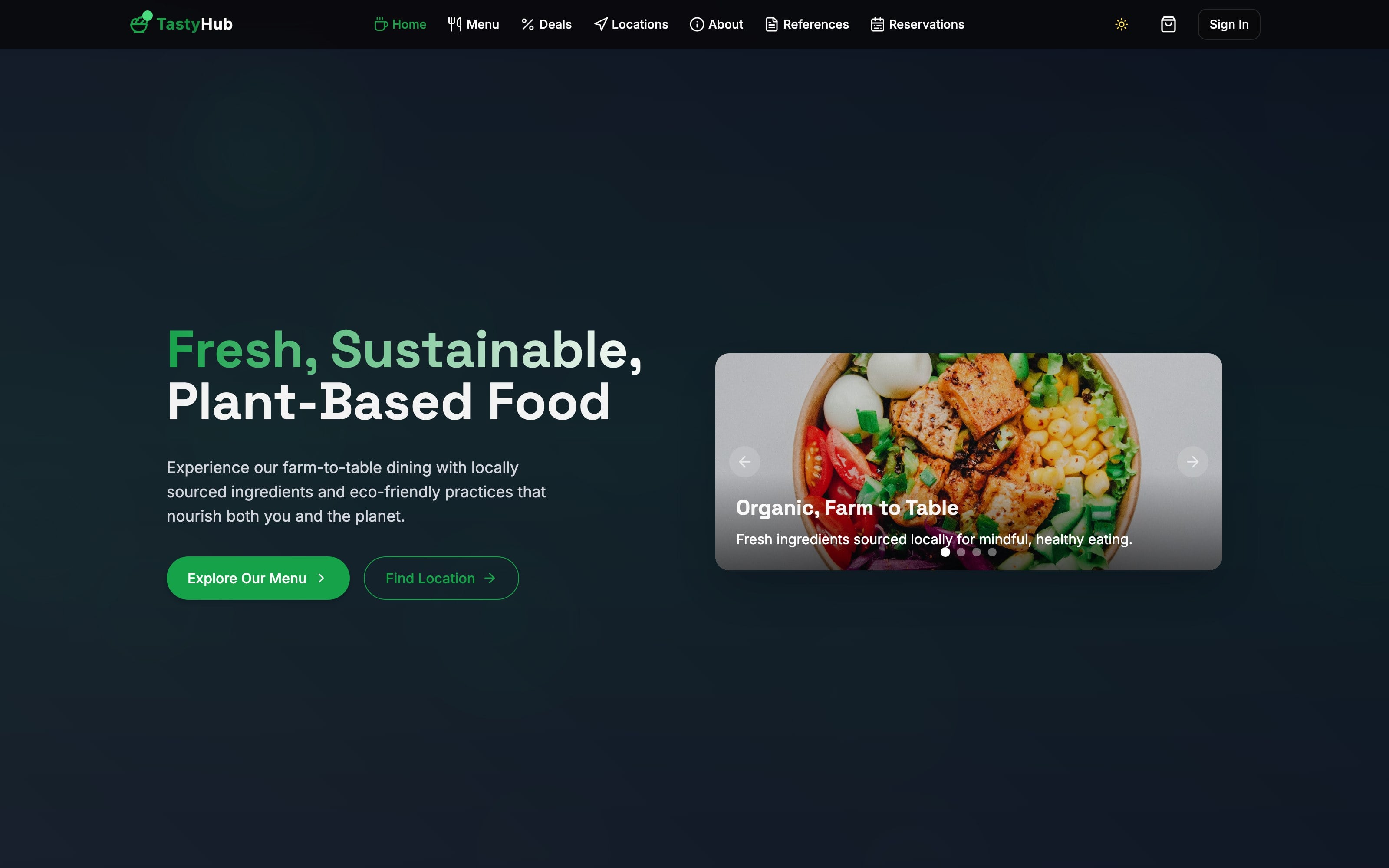 Screenshot of the TastyHub website by SummitPages